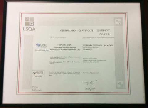 Sistema de Gestión de Calidad para Conafin Afisa